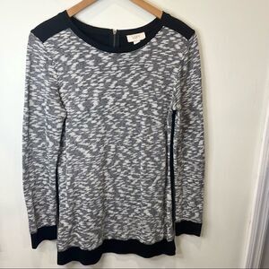 Loft black & white sweater tunic/dress womens size small